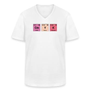 CMYK in periodic elements - Men's V-Neck T-Shirt - white - Front - AI Model Male 185 light (185cm)