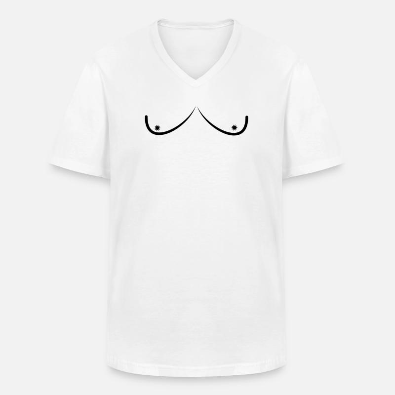 Boobs Tittis - Männer-T-Shirt mit V-Ausschnitt - Weiß