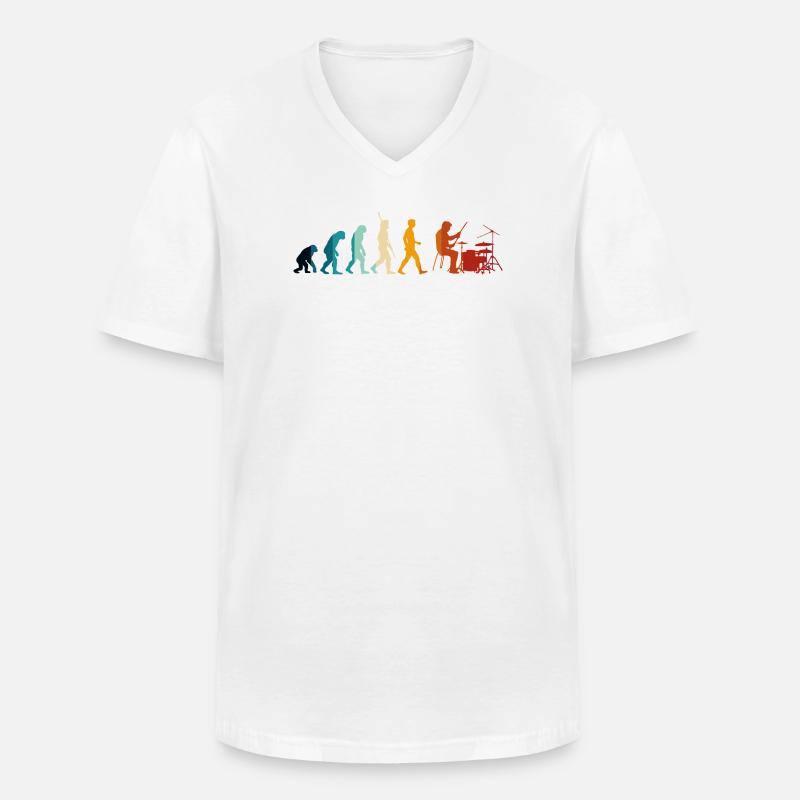 Evolution der Batterie - Männer-T-Shirt mit V-Ausschnitt - Weiß