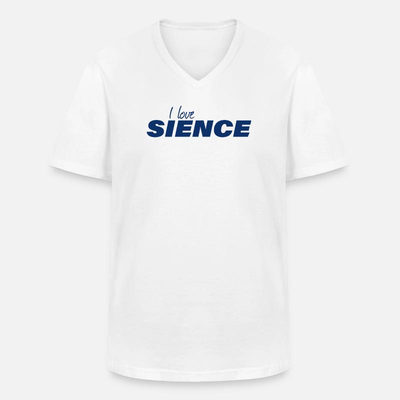 I LOVE SCIENCE - Männer-T-Shirt mit V-Ausschnitt - Weiß