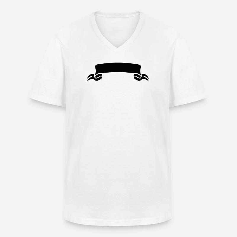 Banderole - Männer-T-Shirt mit V-Ausschnitt - Weiß