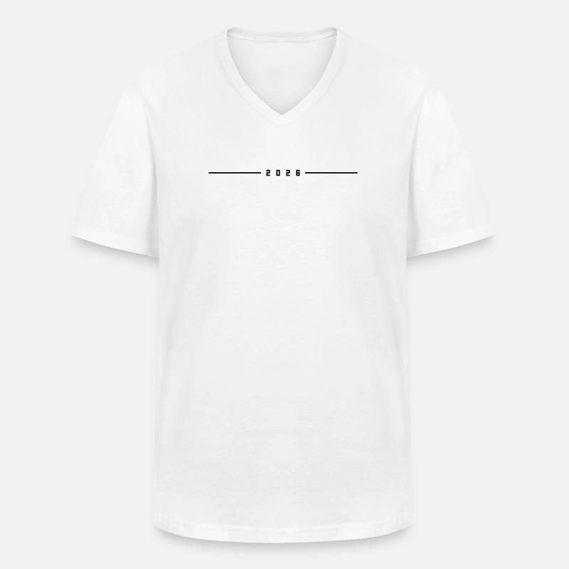 2026 Jahr Element - Männer-T-Shirt mit V-Ausschnitt - Weiß