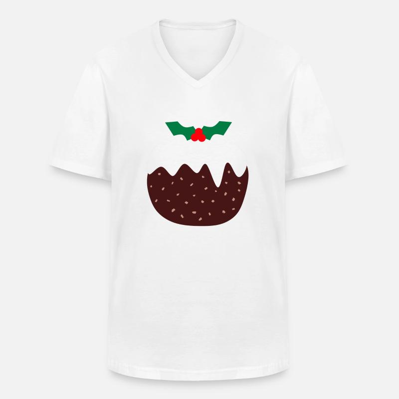 Weihnachtspudding - Männer-T-Shirt mit V-Ausschnitt - Weiß
