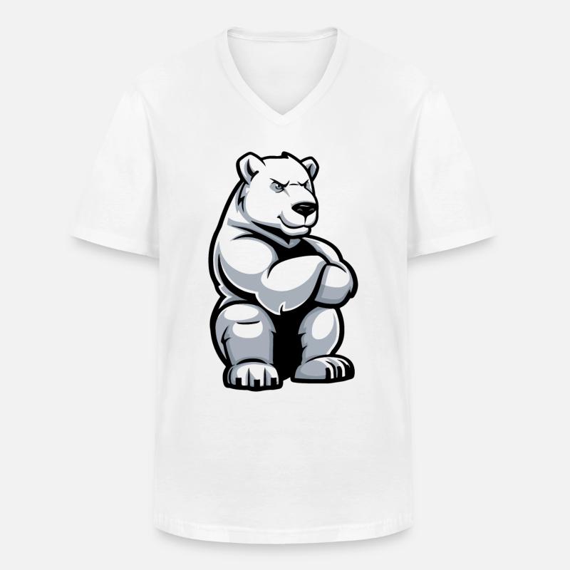 Polar Bear Comic - Men's V-Neck T-Shirt - white