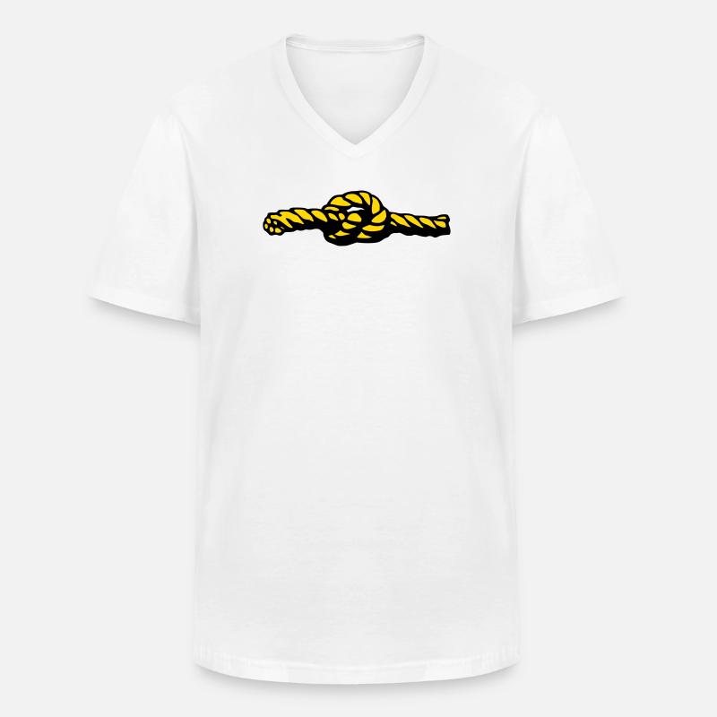 Knoten - Männer-T-Shirt mit V-Ausschnitt - Weiß