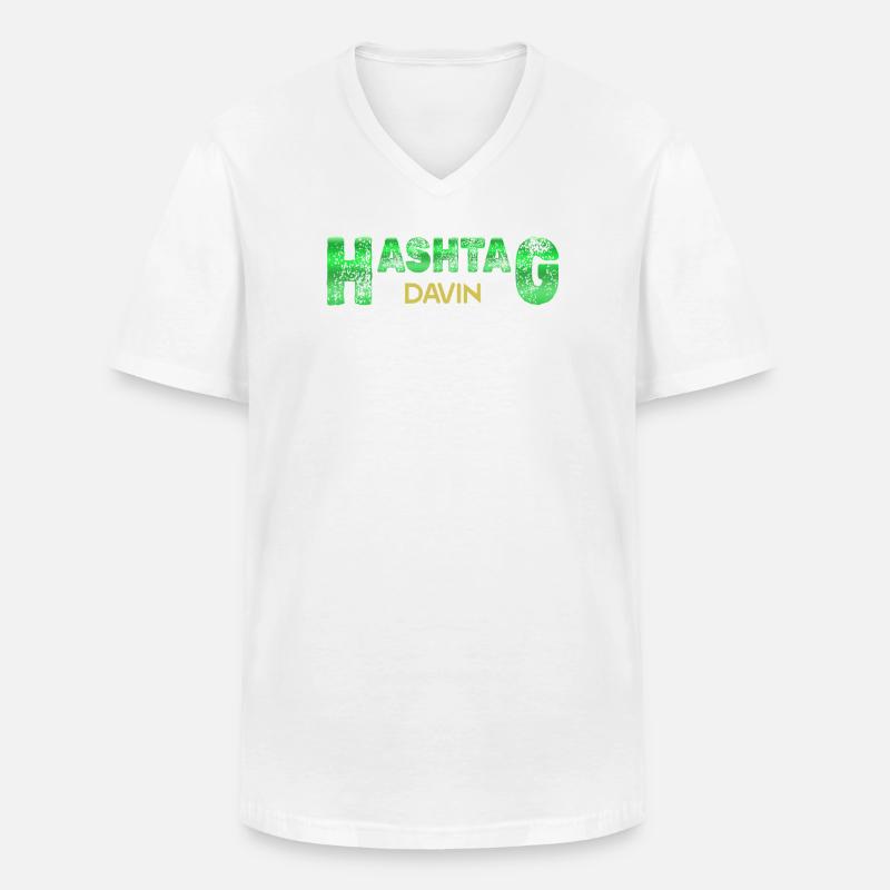 Davin Davin - Men's V-Neck T-Shirt - white