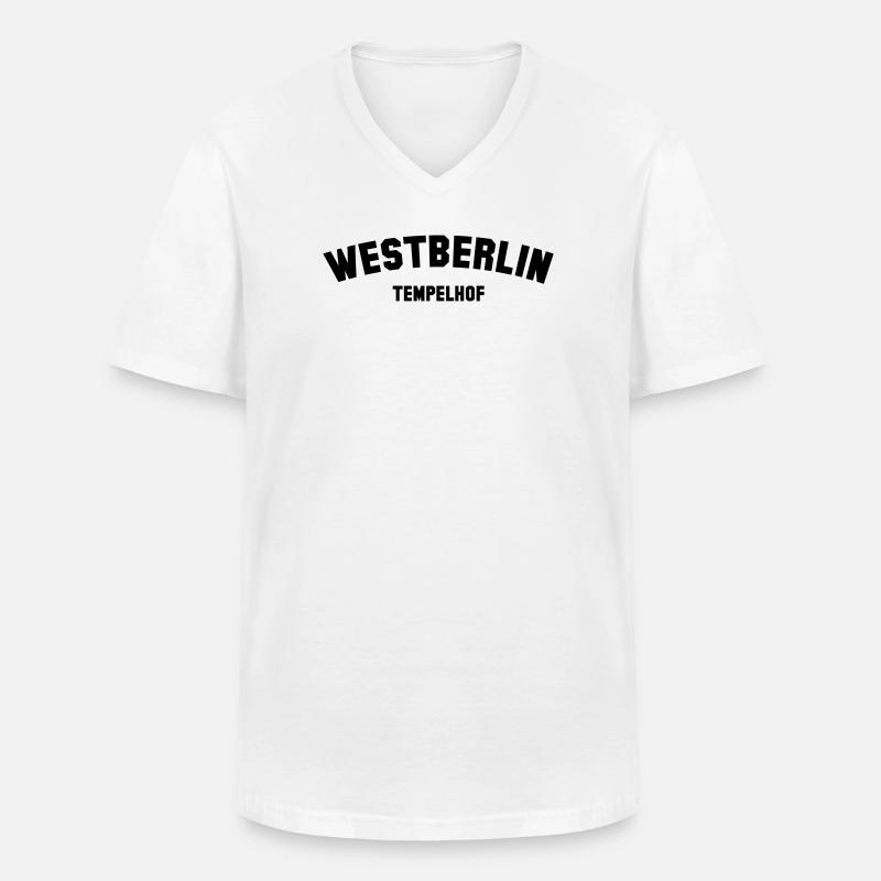 TEMPELHOF - Männer-T-Shirt mit V-Ausschnitt - Weiß