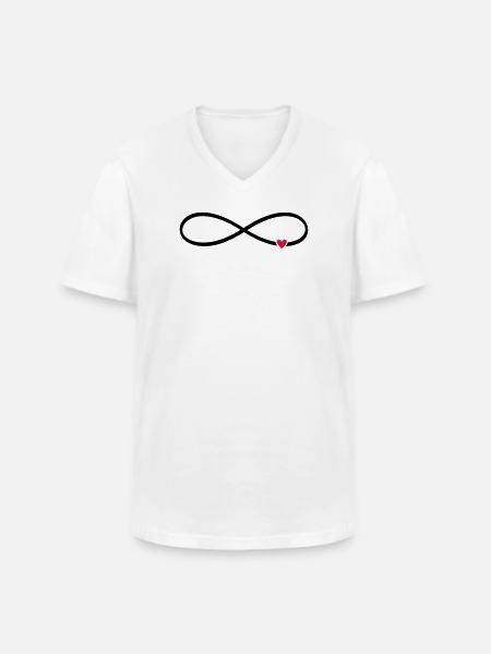Infinity sign heart love gift - Men's V-Neck T-Shirt - white