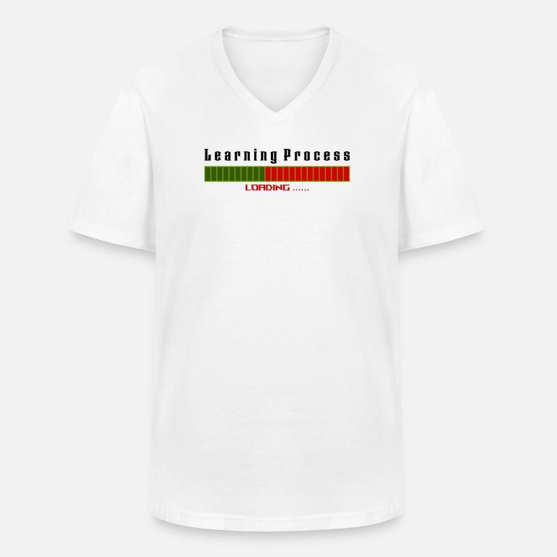 Learning Process Loading white shirt - Männer-T-Shirt mit V-Ausschnitt - Weiß
