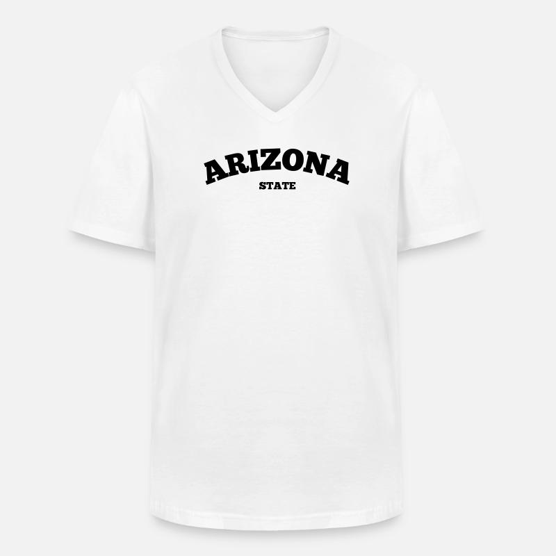 Arizona State - Männer-T-Shirt mit V-Ausschnitt - Weiß