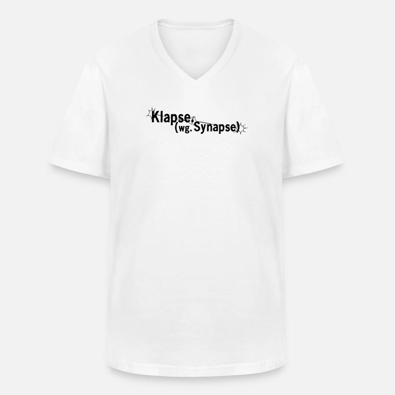 Klapse wegen Synapse - Männer-T-Shirt mit V-Ausschnitt - Weiß