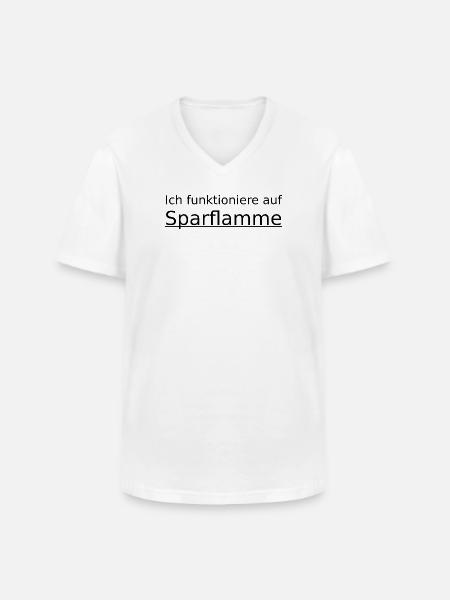 Ich funktioniere auf Sparflamme - Männer-T-Shirt mit V-Ausschnitt - Weiß