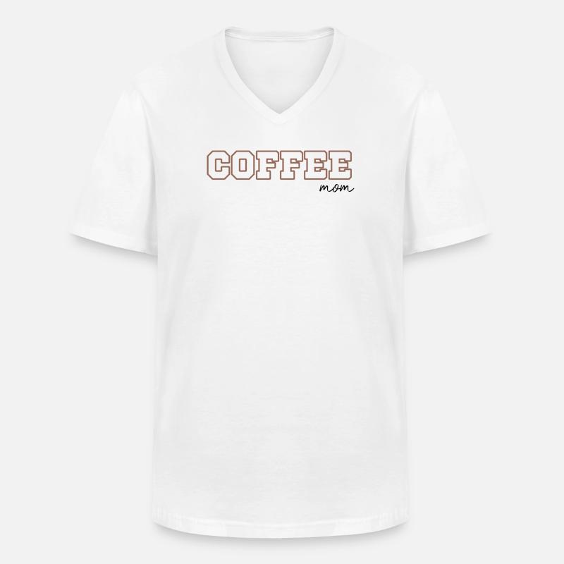 Kaffee Mom - Männer-T-Shirt mit V-Ausschnitt - Weiß