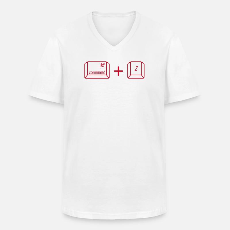 Command + Z - Männer-T-Shirt mit V-Ausschnitt - Weiß