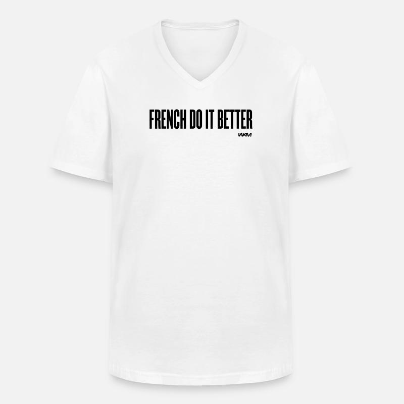 french do it better - Männer-T-Shirt mit V-Ausschnitt - Weiß