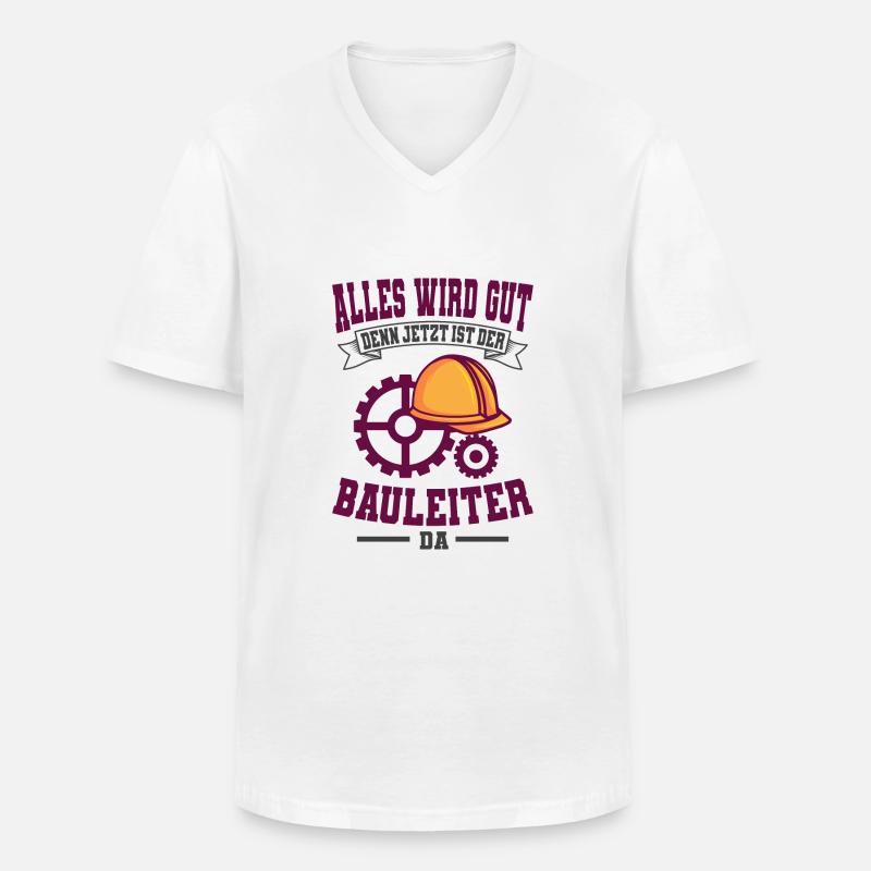 Bauprojektleiter Baustellenleiter Bauunternehmer - Männer-T-Shirt mit V-Ausschnitt - Weiß