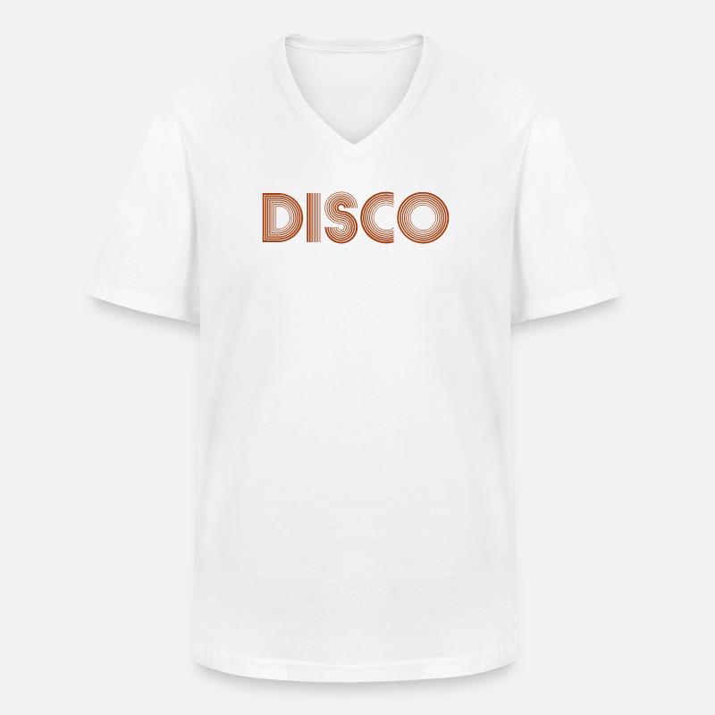 DISCO Tanzen Discokugel - Männer-T-Shirt mit V-Ausschnitt - Weiß