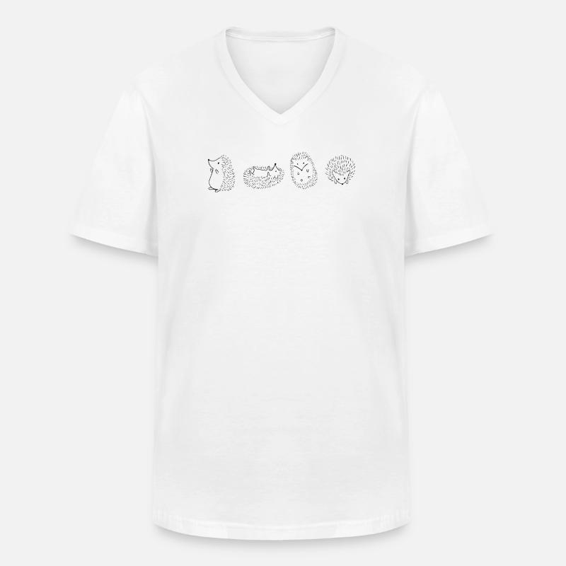 Igel Igel Igel Igel - Männer-T-Shirt mit V-Ausschnitt - Weiß