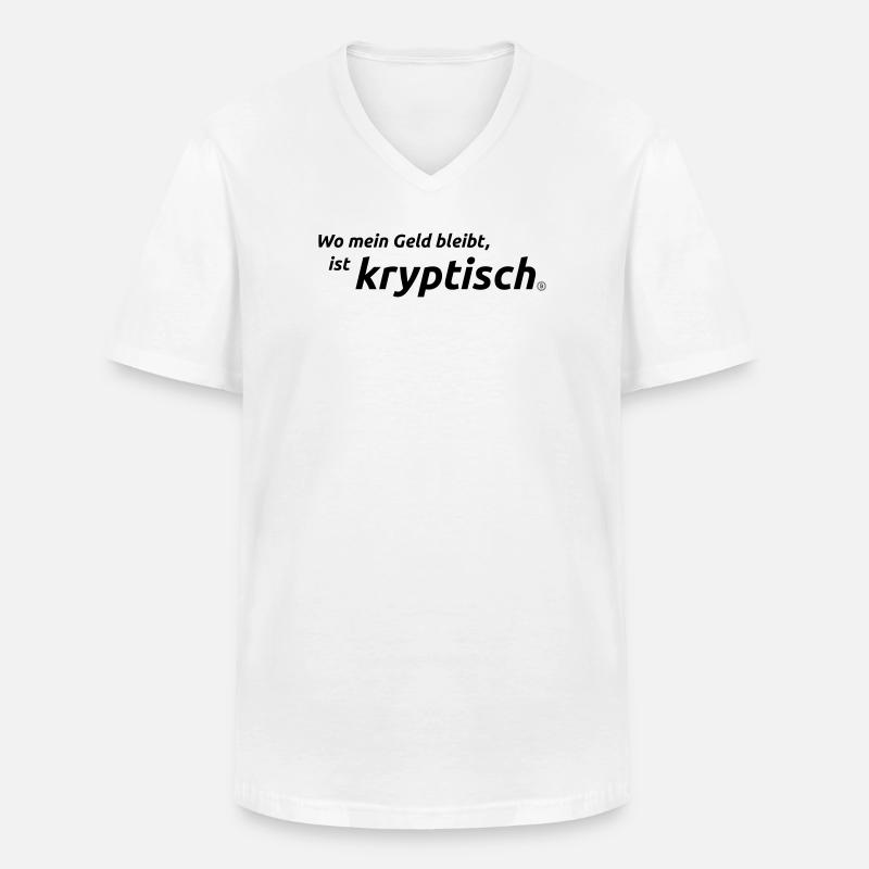 Krypto - Männer-T-Shirt mit V-Ausschnitt - Weiß