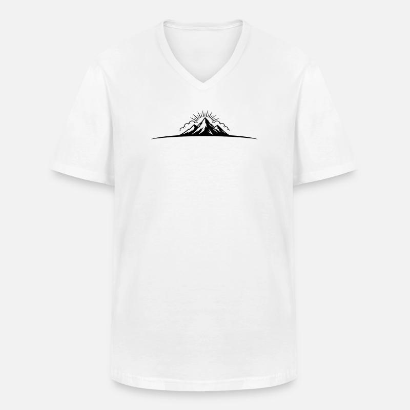 Berge Outdoor Symbol Mountains - Männer-T-Shirt mit V-Ausschnitt - Weiß