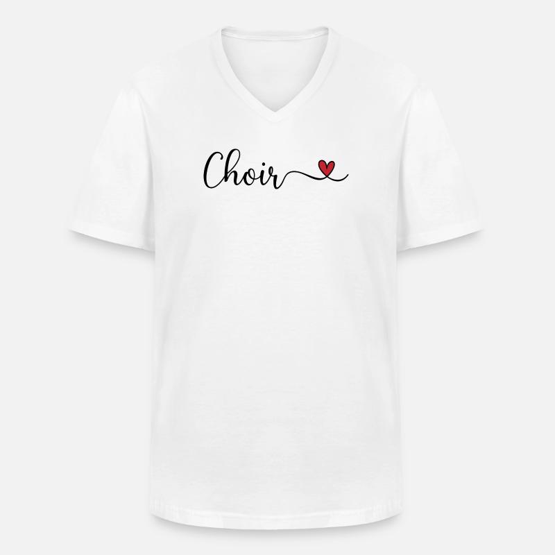 Chor - Männer-T-Shirt mit V-Ausschnitt - Weiß