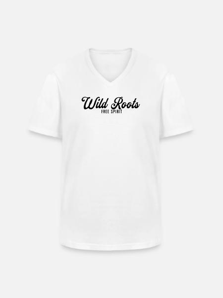 Wild Roots Free Spirit - Männer-T-Shirt mit V-Ausschnitt - Weiß