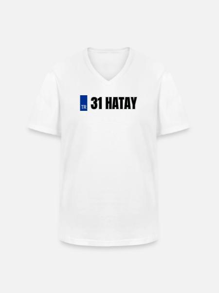 31 Hatay Kennzeichen | Türkisches Kennzeichen - Männer-T-Shirt mit V-Ausschnitt - Weiß