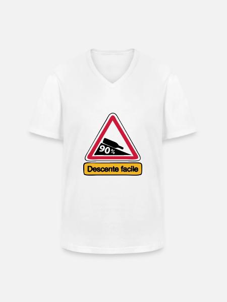 90 descent facile3 - Men's V-Neck T-Shirt - white