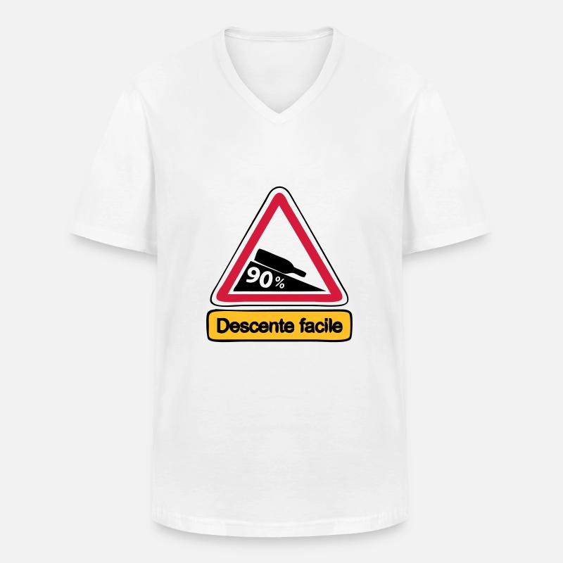 90 Abstieg facile3 - Männer-T-Shirt mit V-Ausschnitt - Weiß