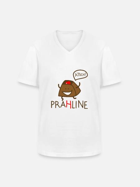 Praline - Männer-T-Shirt mit V-Ausschnitt - Weiß