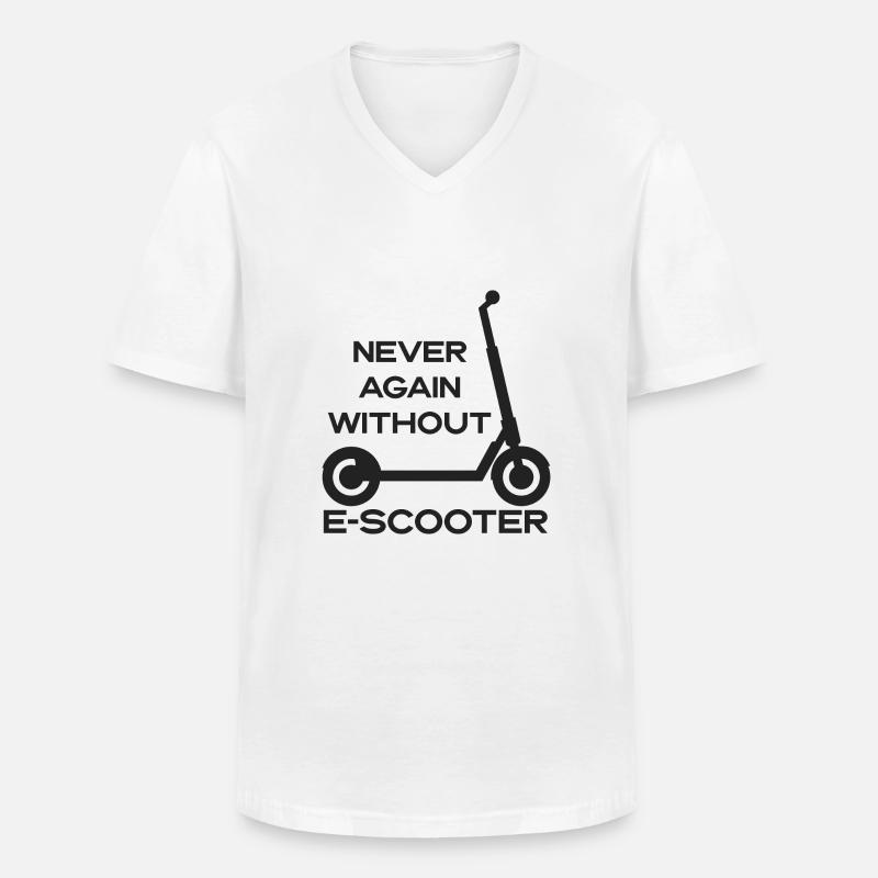 E-Scooter Roller Scooter - Männer-T-Shirt mit V-Ausschnitt - Weiß