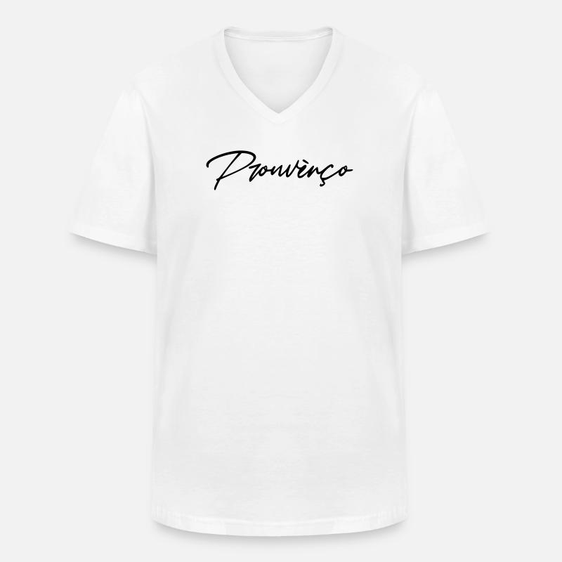 Prouvènço - Männer-T-Shirt mit V-Ausschnitt - Weiß