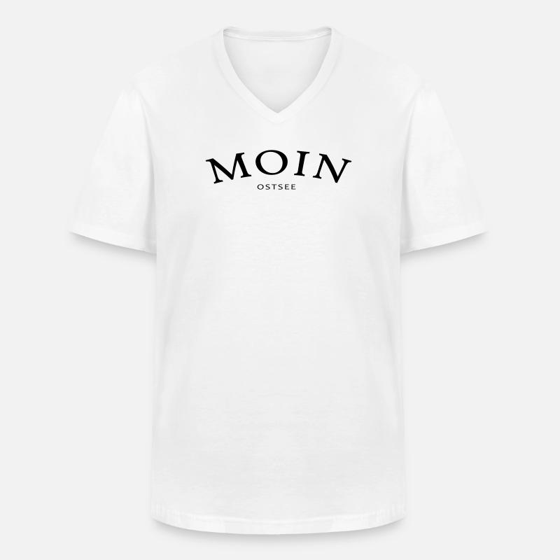 Moin Ostsee - Männer-T-Shirt mit V-Ausschnitt - Weiß