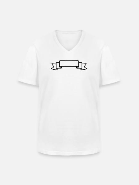 Nameplate pennant bow - Men's V-Neck T-Shirt - white