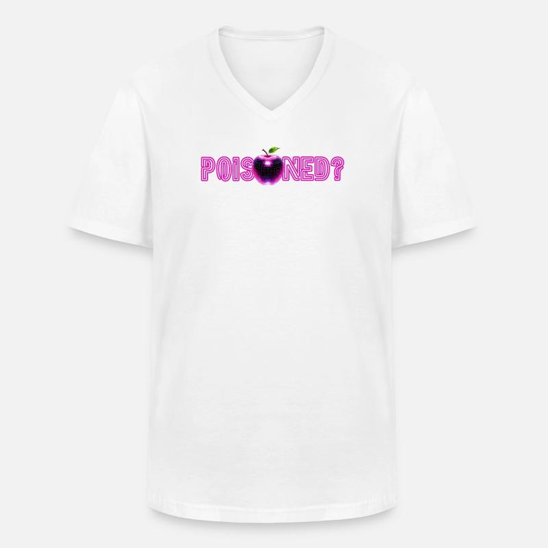Neon-Apple mit Glitzer-Effekt  - Männer-T-Shirt mit V-Ausschnitt - Weiß