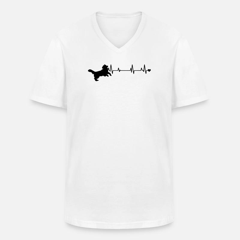 Hund - Männer-T-Shirt mit V-Ausschnitt - Weiß