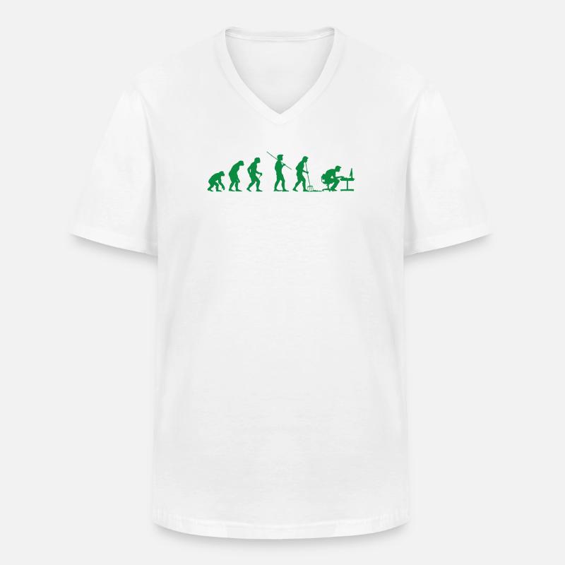 Programmierer Evolution Informatiker Entwickler - Männer-T-Shirt mit V-Ausschnitt - Weiß