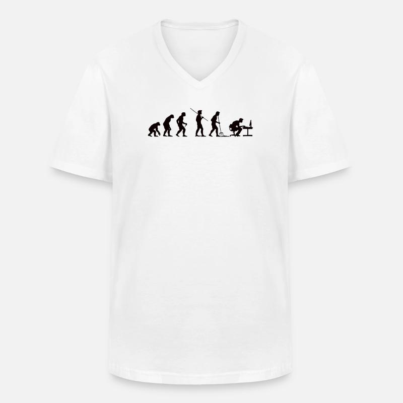 Programmer Evolution Computer Scientist Developer - Men's V-Neck T-Shirt - white