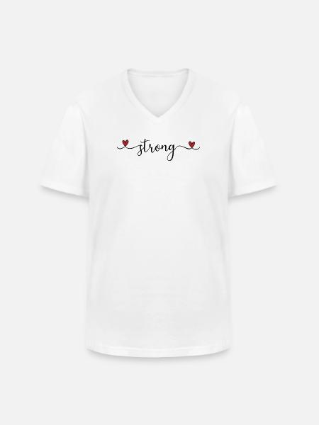 Stark - Männer-T-Shirt mit V-Ausschnitt - Weiß