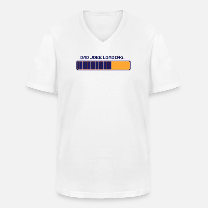 Dad Joke Loading – Pixelbar - Männer-T-Shirt mit V-Ausschnitt - Weiß