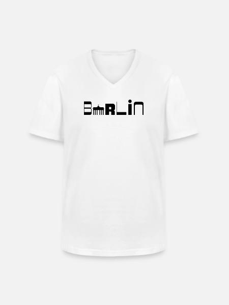 Berlin Urban Style – Minimal City Design - Men's V-Neck T-Shirt - white
