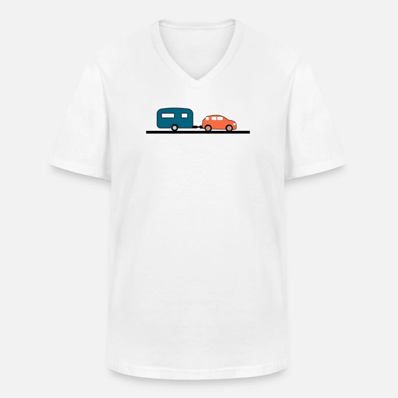 Auto - Männer-T-Shirt mit V-Ausschnitt - Weiß