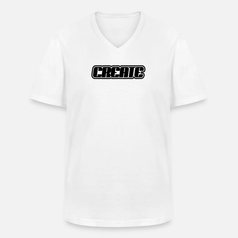 Create Schriftzug - Männer-T-Shirt mit V-Ausschnitt - Weiß