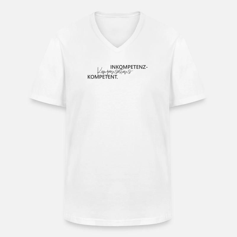 Inkompetenz Kompensations Kompetenz Wortspiel - Männer-T-Shirt mit V-Ausschnitt - Weiß
