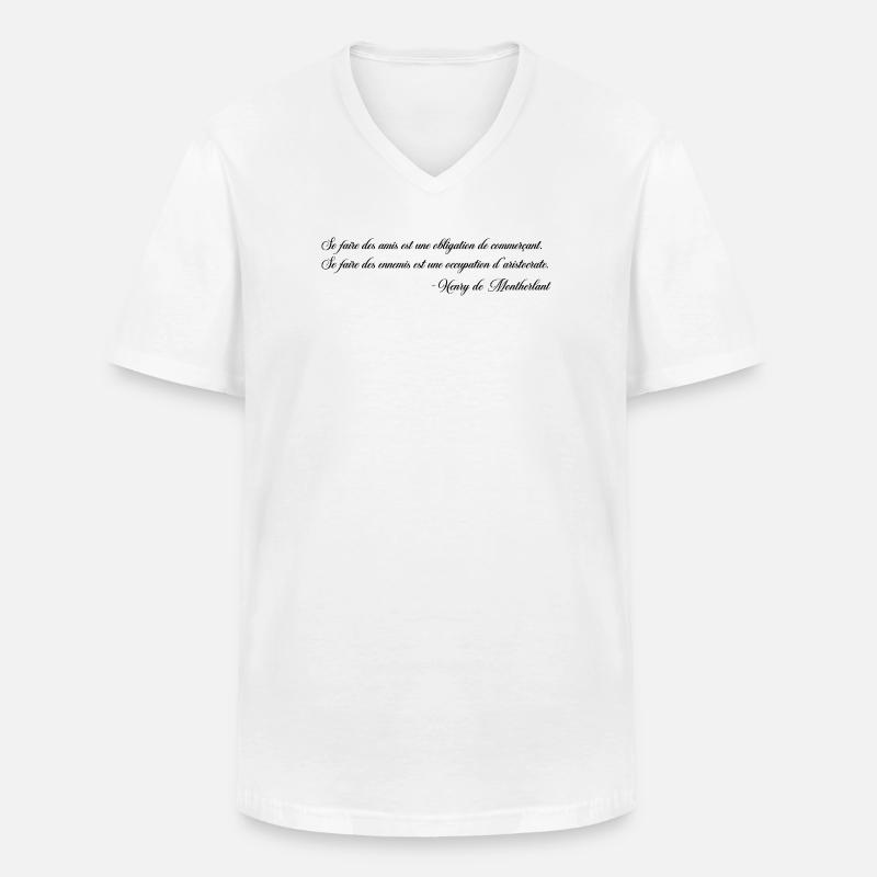 Making Enemies - Montherlant - Men's V-Neck T-Shirt - white