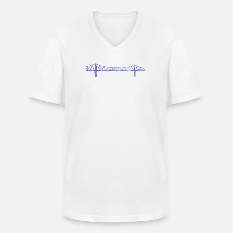 Rendsburger Hochbrücke – Urban Scribble Art Design - Männer-T-Shirt mit V-Ausschnitt - Weiß