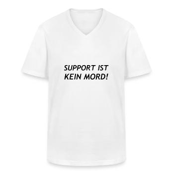 Support is not murder! - Men's V-Neck T-Shirt - white - Front - AI Model Male 185 light (185cm)