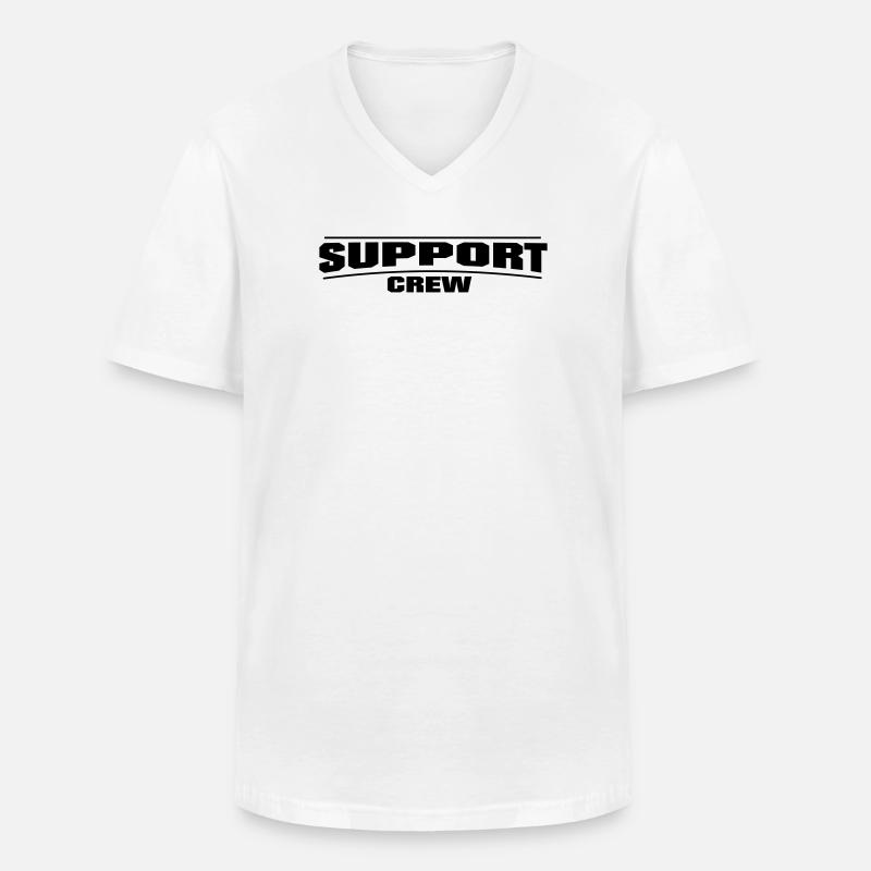 Support Crew - Men's V-Neck T-Shirt - white