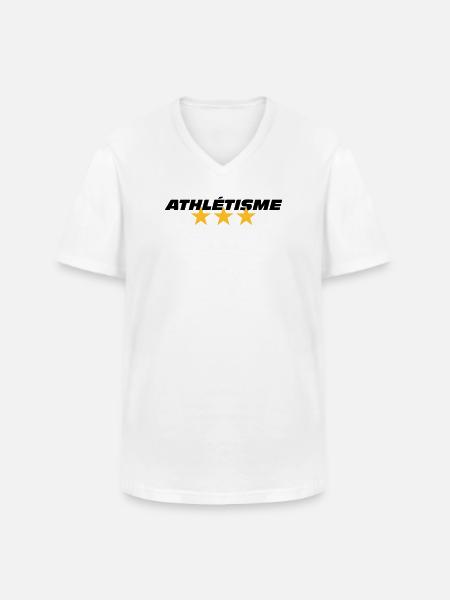 Athlétisme - T-shirt col V Homme - blanc