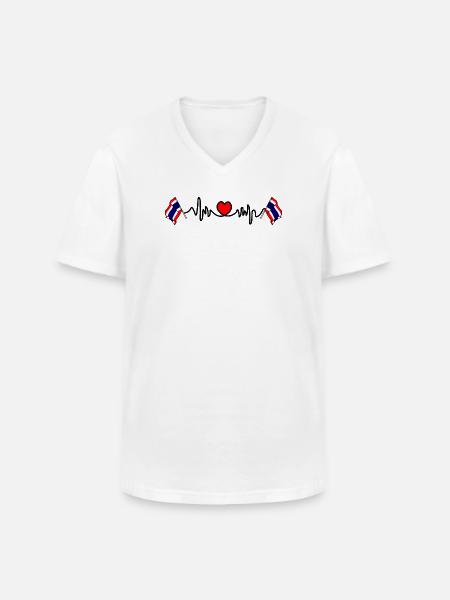 Herzfrequenz-Cardio für Thailand - Männer-T-Shirt mit V-Ausschnitt - Weiß